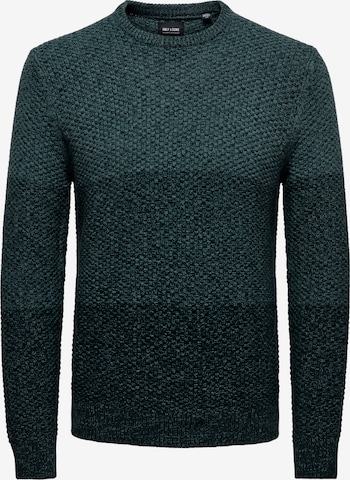 Only & Sons Sweater 'Tuck' in Blue: front