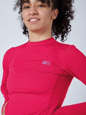 SPORTKIND Performance shirt 'Langarmshirt High-Neck' in Pink: front