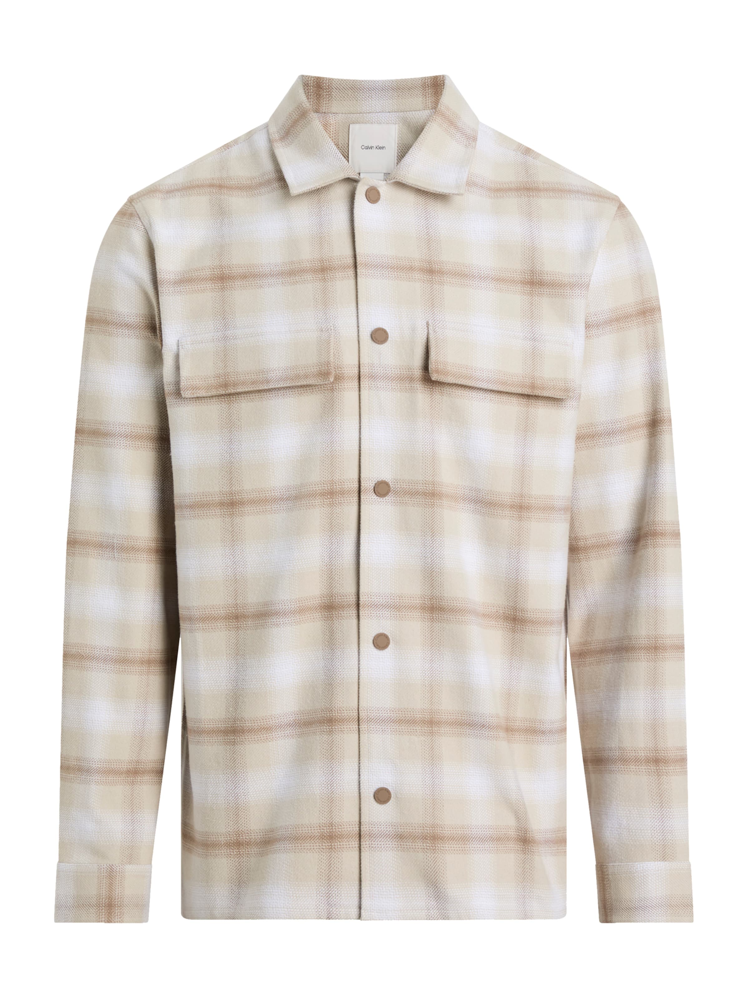 Calvin Klein Big & Tall Regular fit Πουκάμισο σε μπεζ: μπροστά