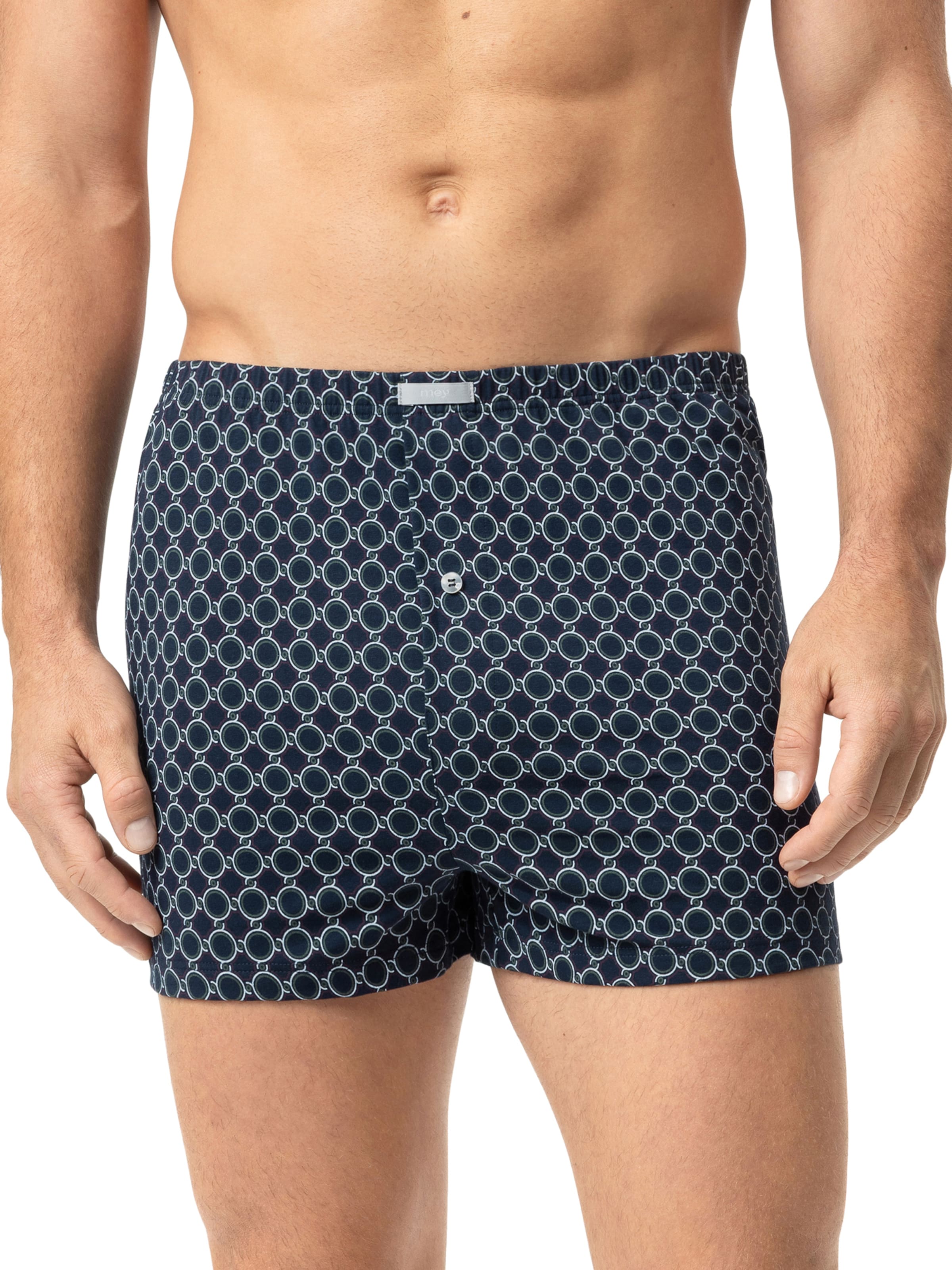 Mey Boxershorts 'Sleek Circles' in Blauw: voorkant