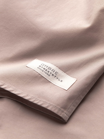 Ombre Comfort fit Button Up Shirt 'OM-SHSS-0168' in Beige