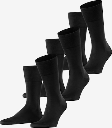 FALKE Socken 'Tiago 3-Pack' in Schwarz: Vorderseite