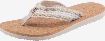 TOMMY HILFIGER Teenslipper in Wit: voorkant