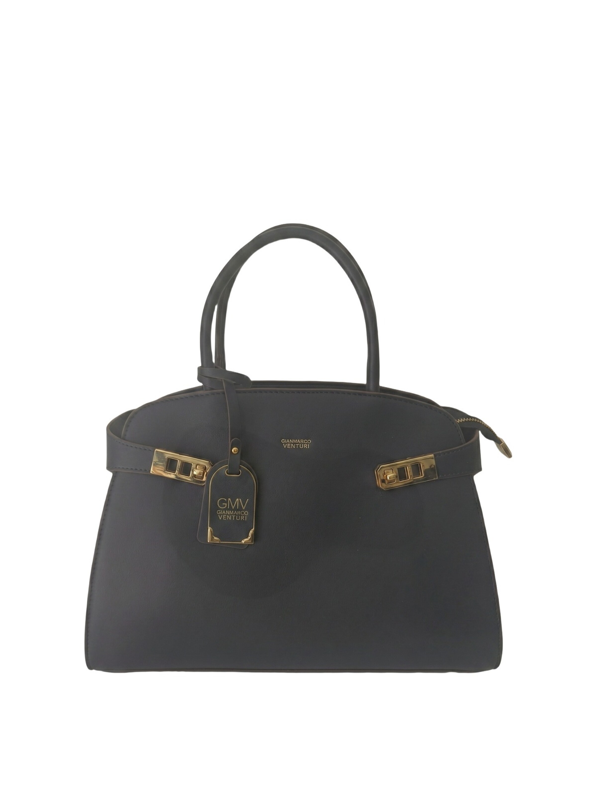 Borsa a mano di GianMarco Venturi in blu: frontale