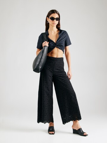 King Louie Wide leg Broek 'Ethel' in Zwart