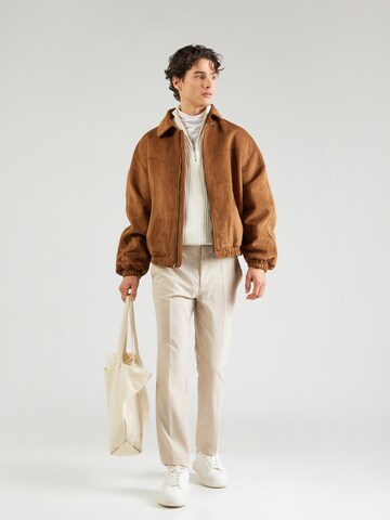 HUGO Slimfit Παντελόνι με τσάκιση 'Hesten232X' σε μπεζ