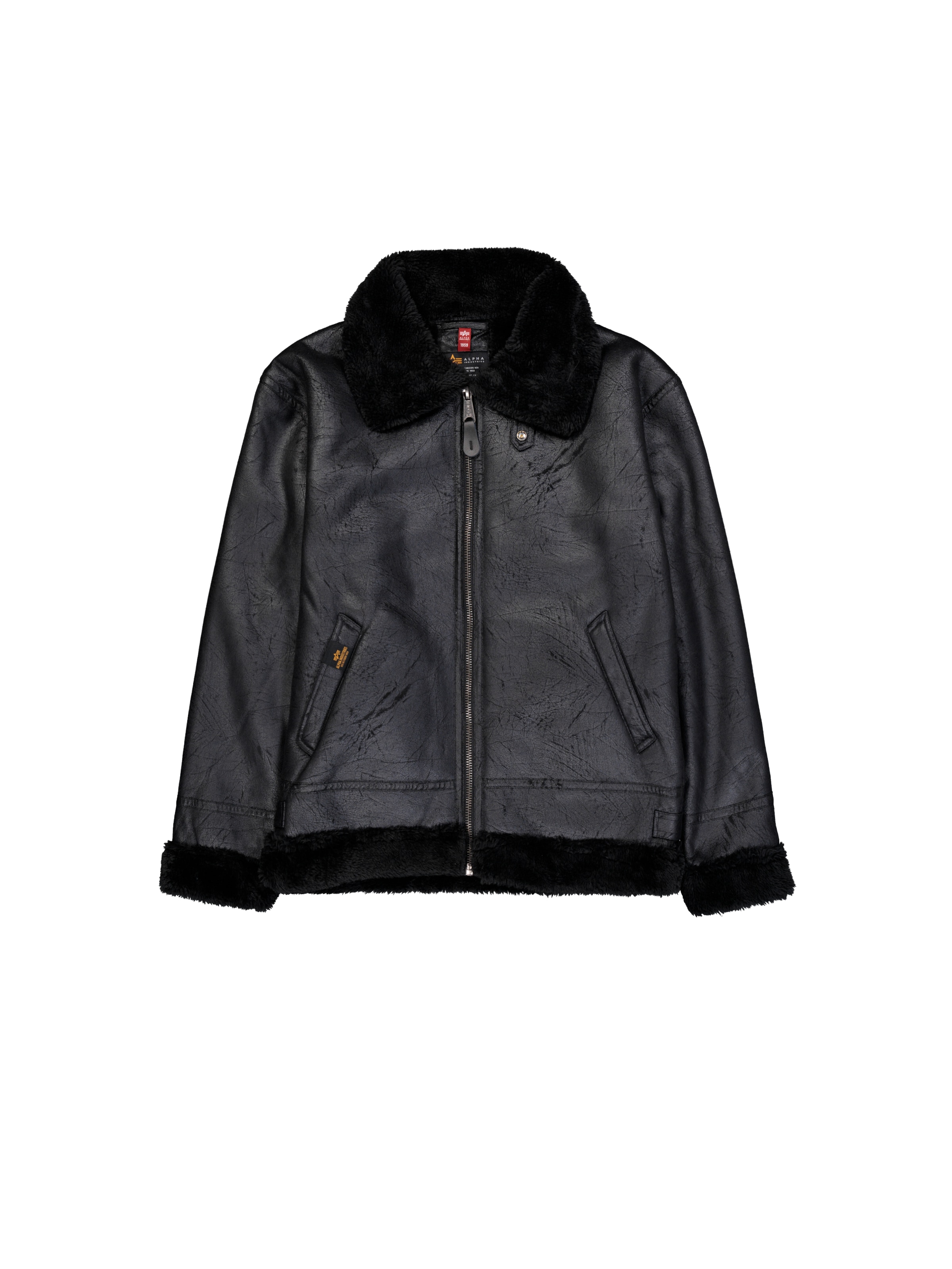 ALPHA INDUSTRIES Between-Season Jacket 'B3 FL' in Black: front