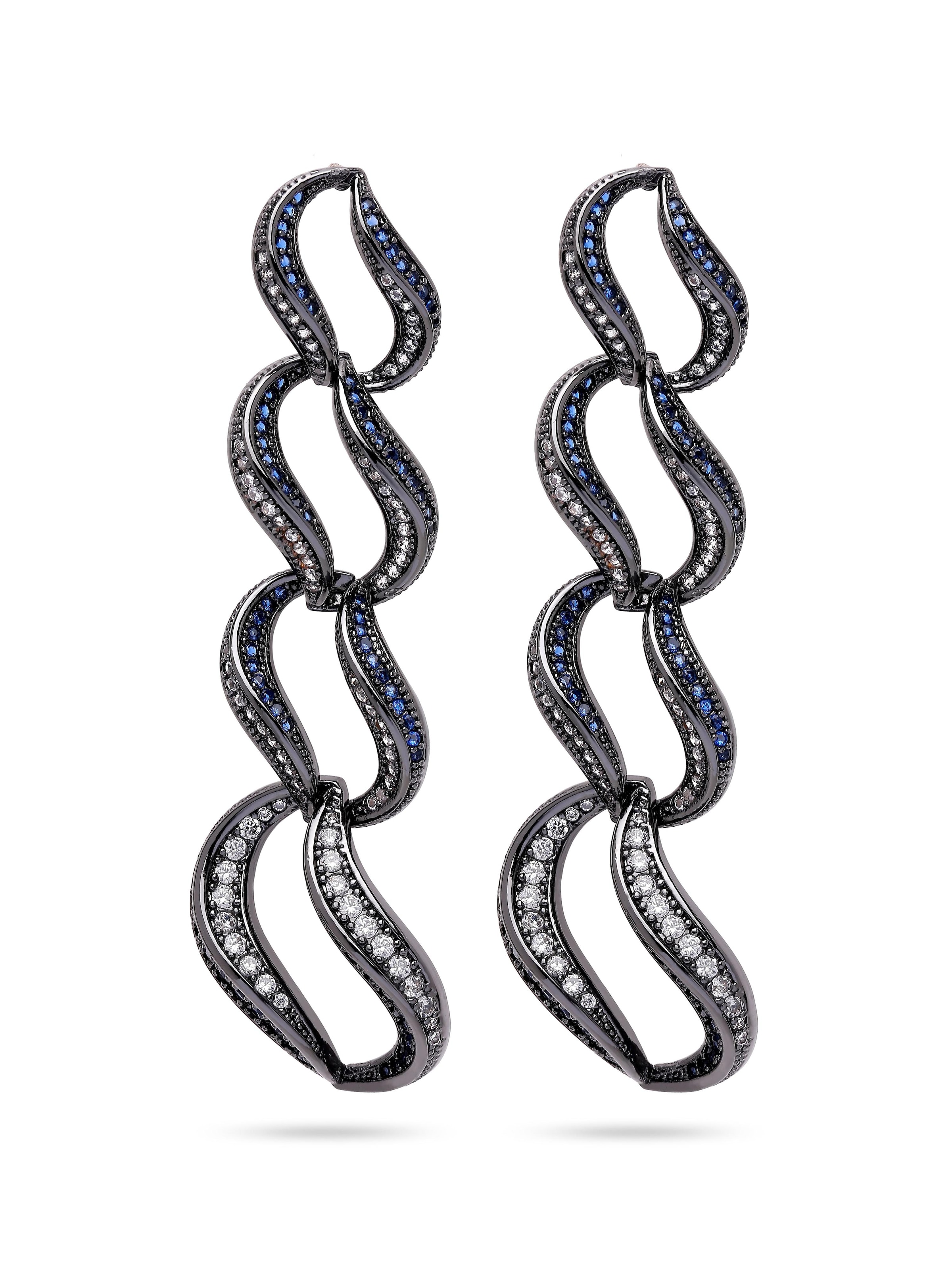 AVANT-GARDE PARIS - Pendientes 'Elenaia' en azul: frente