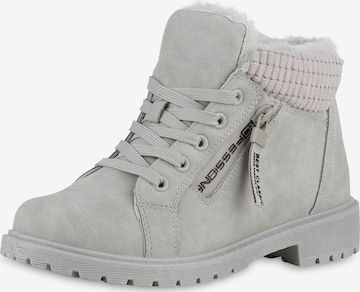 Van Hill Schnürstiefelette 'Samantha' in Grau: Vorderseite