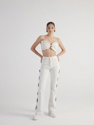 évasé Jean HOLLY LOLLY en blanc