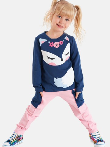 Denokids Tracksuit 'Cute Fox' in Blue: front