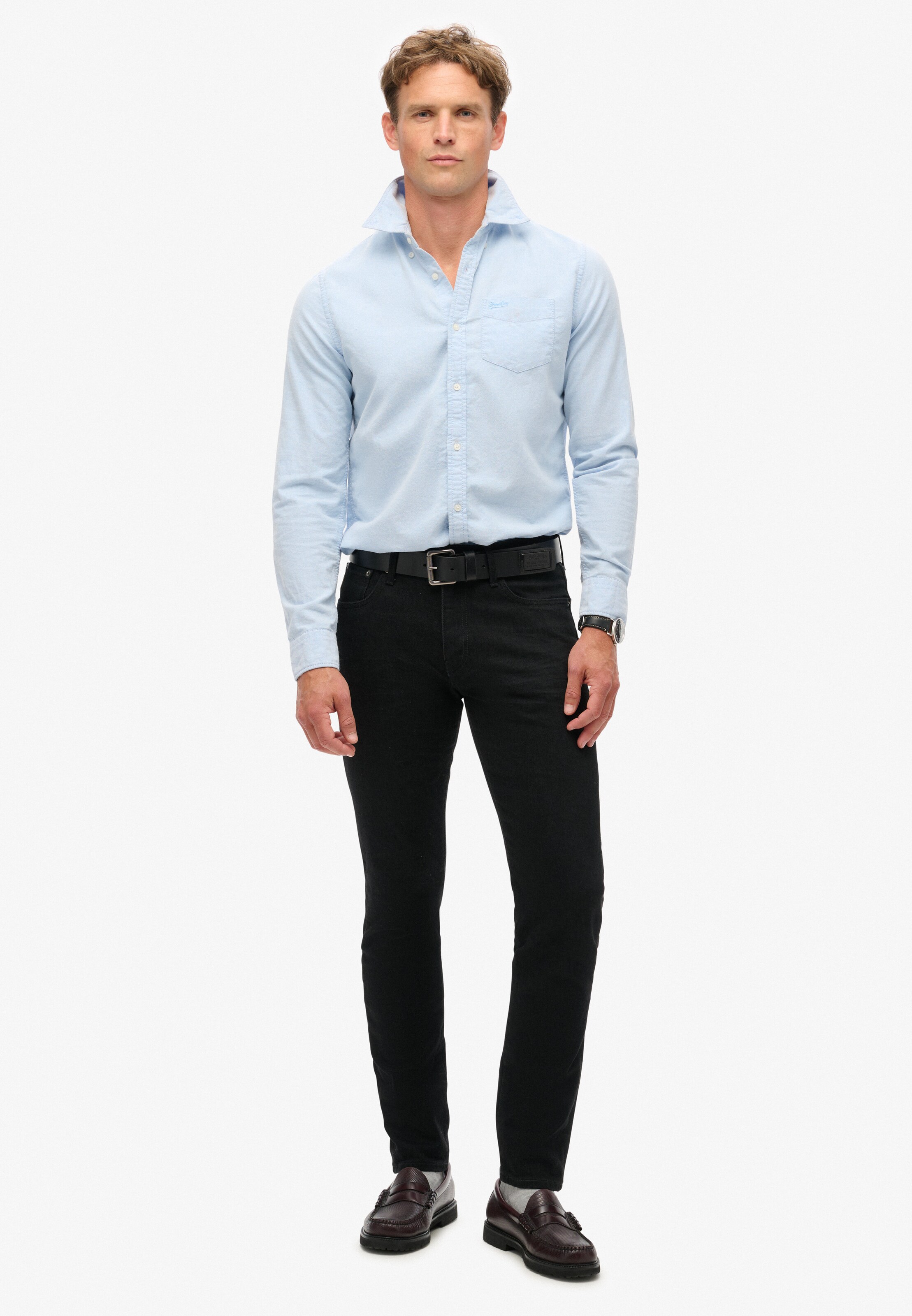 Superdry Slim fit Jeans in Black: front