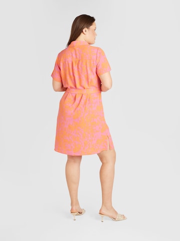 ONLY Carmakoma Платье-рубашка 'LUX' в Ярко-розовый