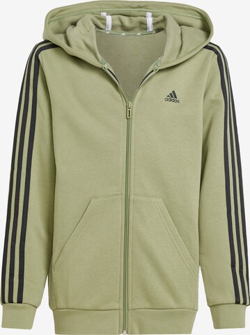 ADIDAS SPORTSWEAR Athletic Zip-Up Hoodie 'Essentials' in Green: front