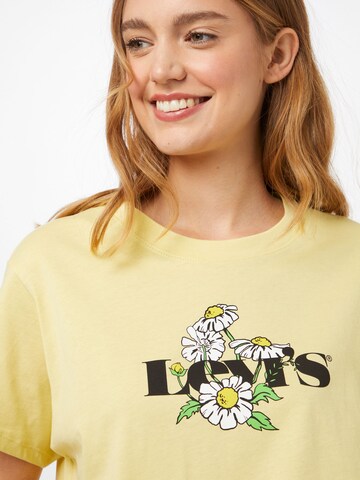 LEVI'S ® - Camisa 'Graphic Varsity Tee' em amarelo