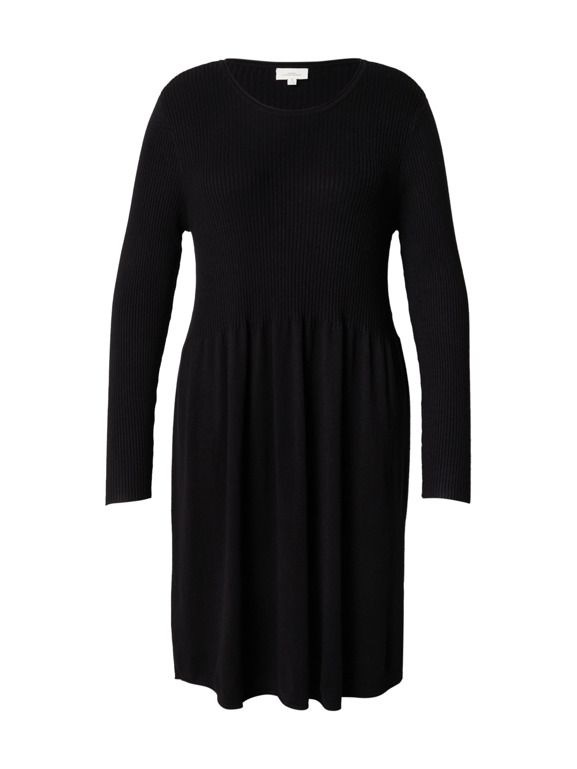 ONLY Carmakoma Stickad klänning 'CARALMA' i svart: framsida