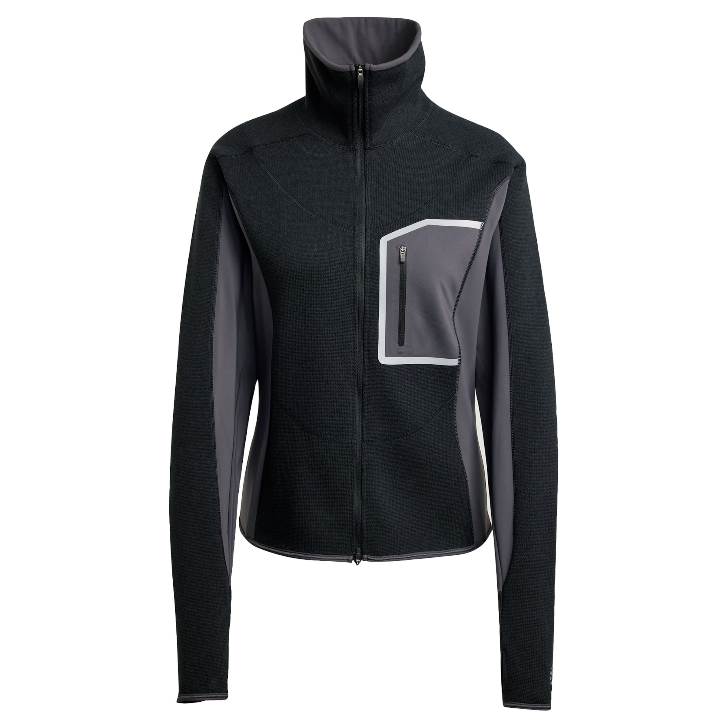 ADIDAS BY STELLA MCCARTNEY Funktionsfleecejacke in Schwarz: Vorderseite