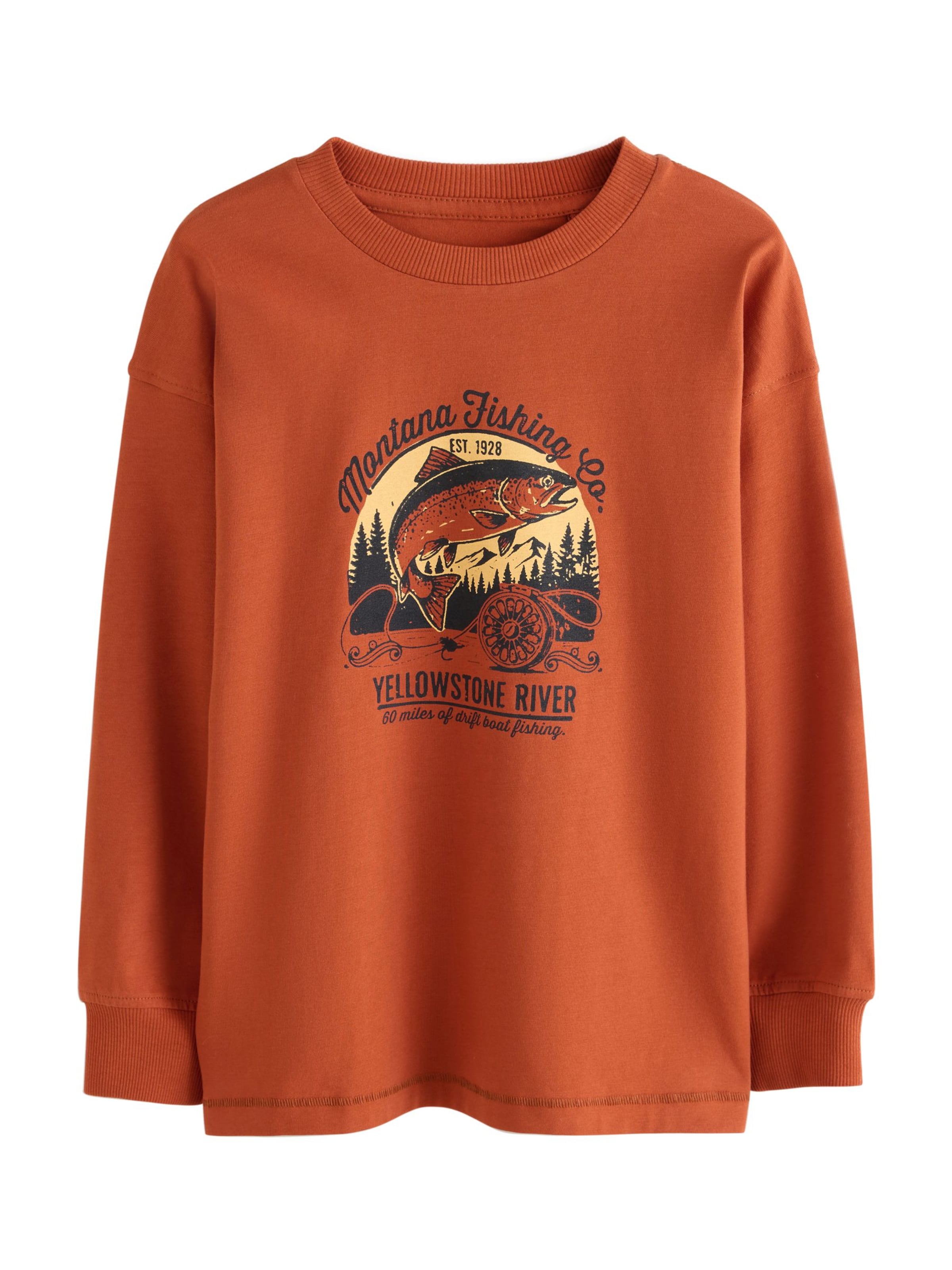 Next T-shirt i brun: framsida