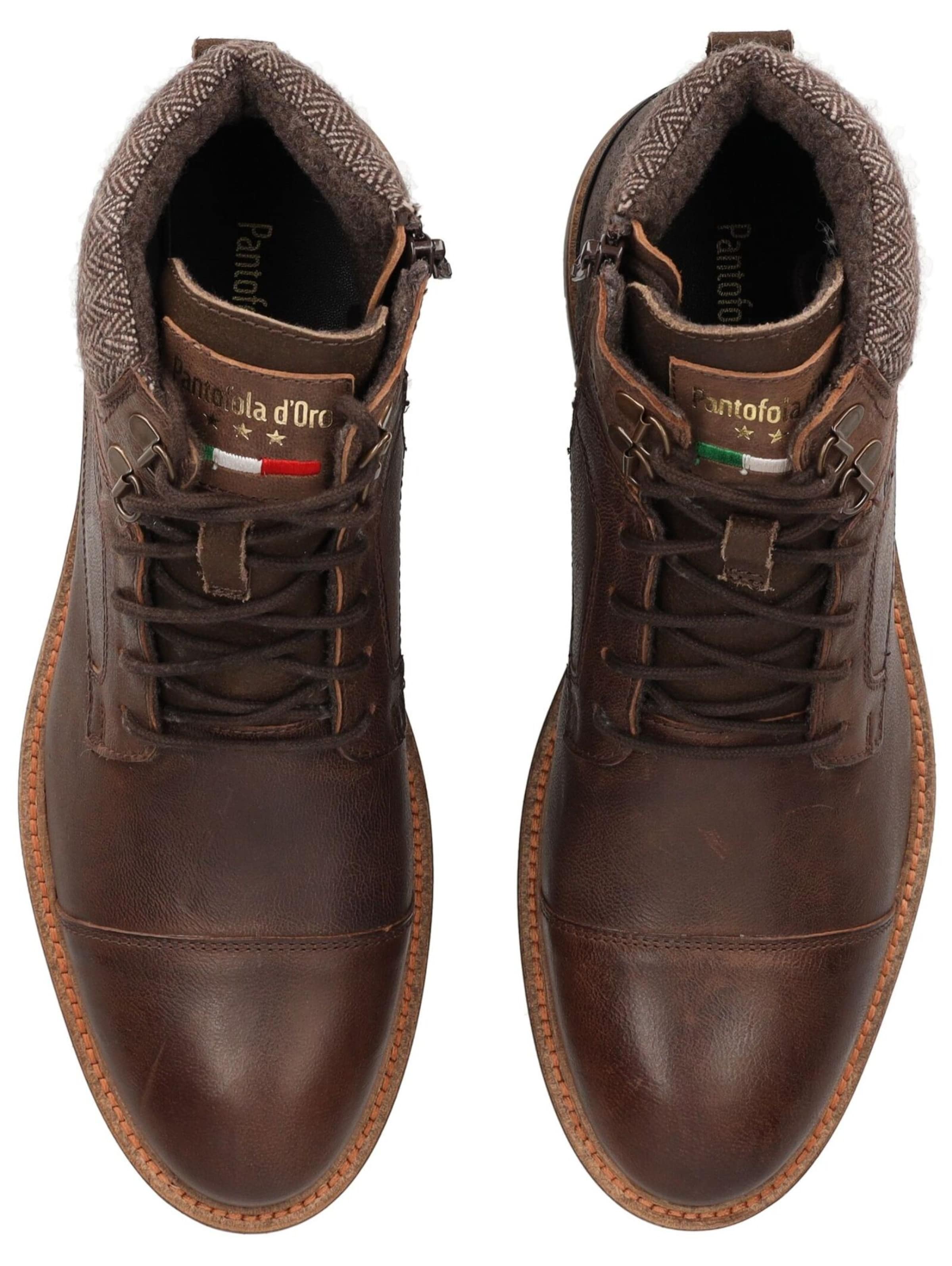 PANTOFOLA D'ORO Lace-up boots 'Trivento' in Brown