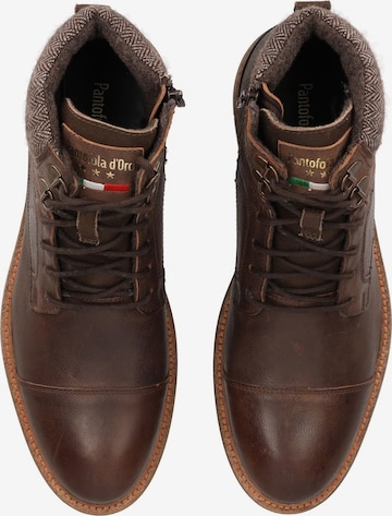 PANTOFOLA D'ORO Lace-Up Boots 'Trivento' in Brown