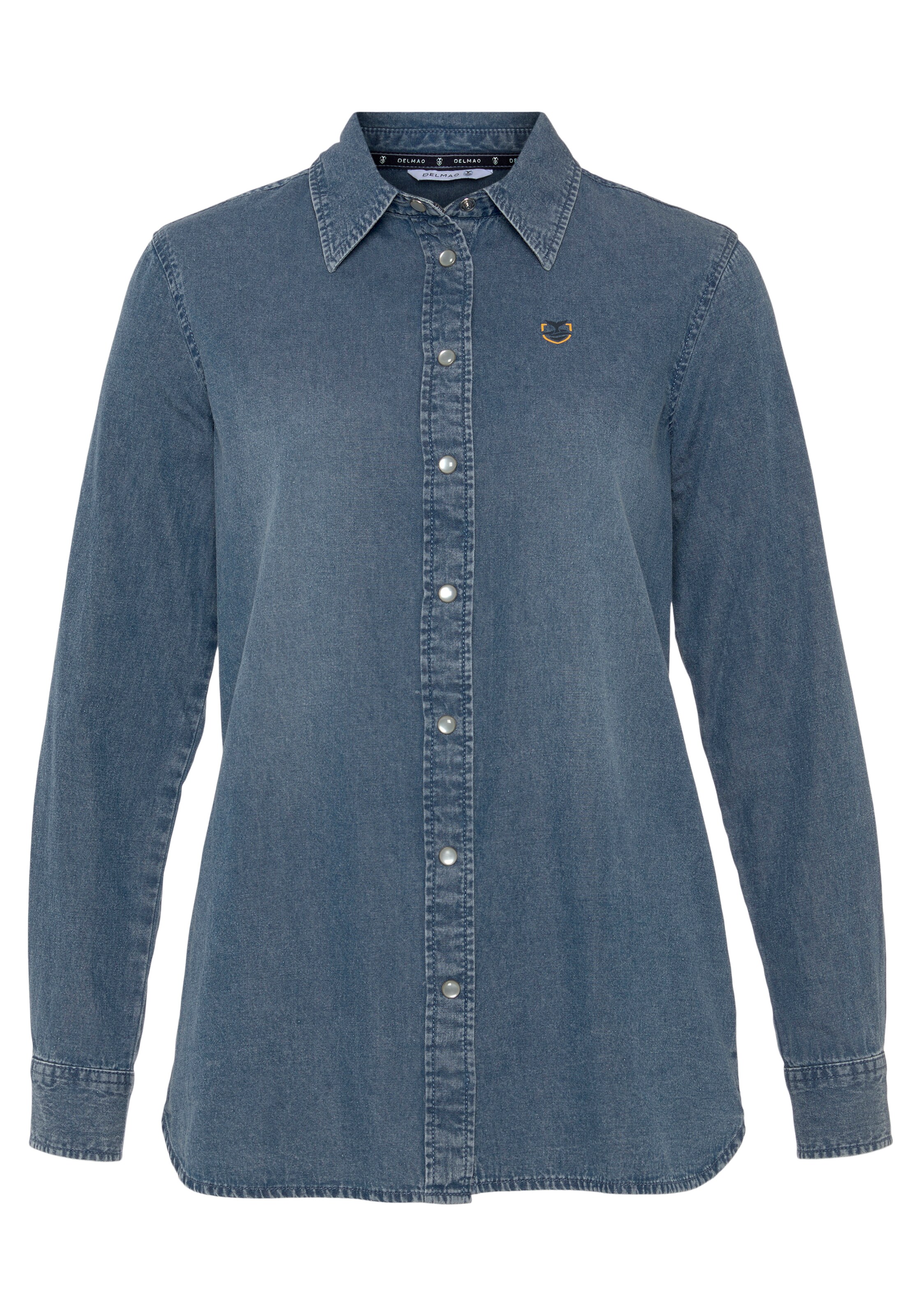 DELMAO Bluse in Blau: Vorderseite