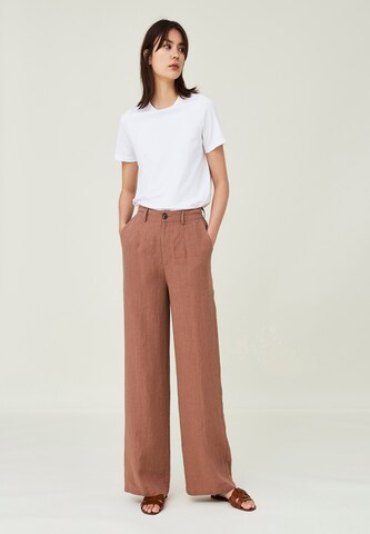 Lexington Wide Leg Leinenhose 'CLEO' in Braun