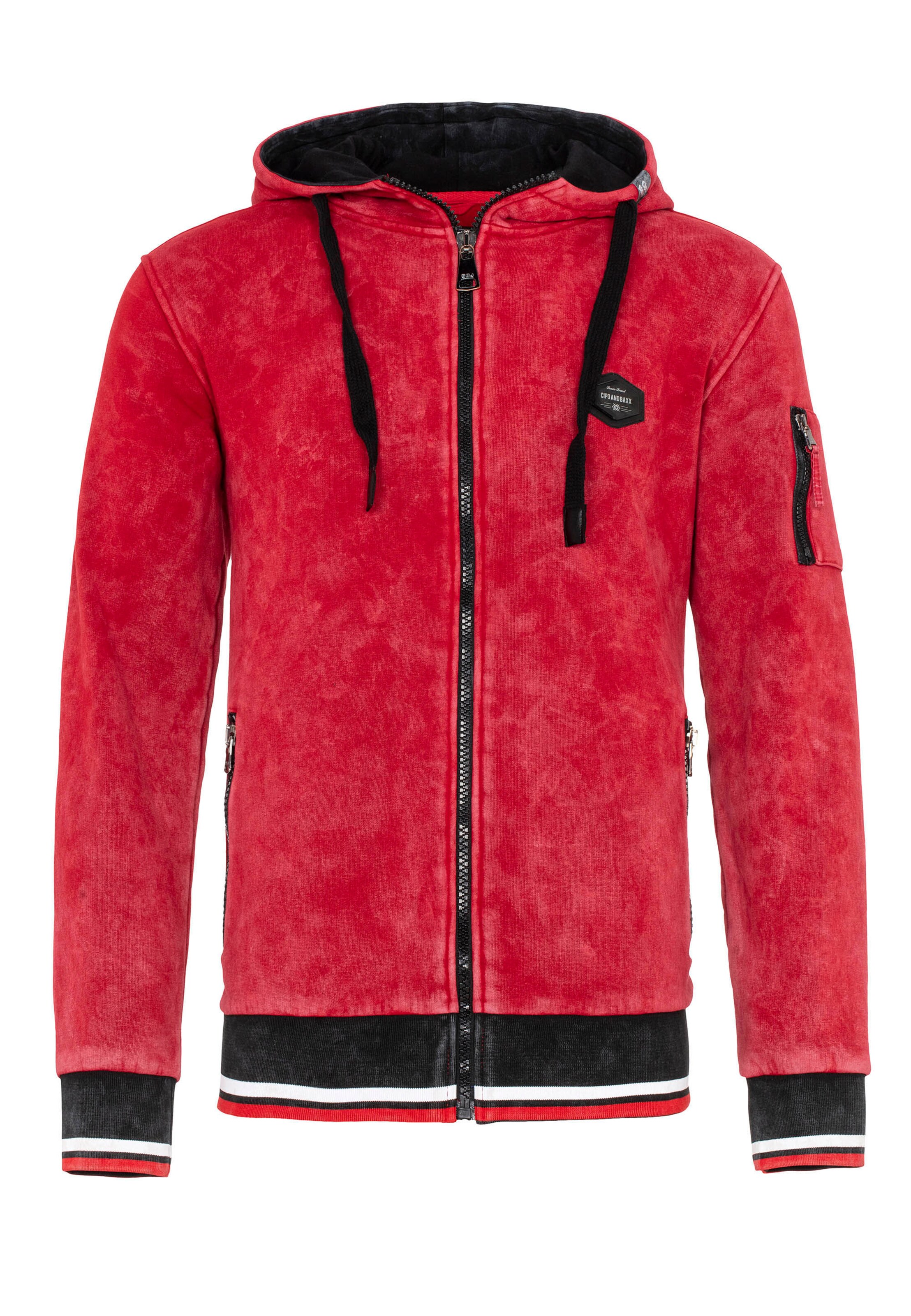 CIPO & BAXX Sweatvest in Rood: voorkant
