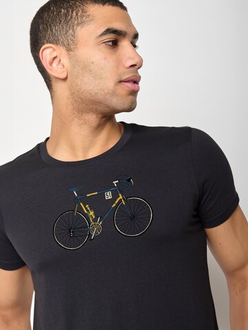 GREENBOMB Shirt 'Bike Knut' in Black