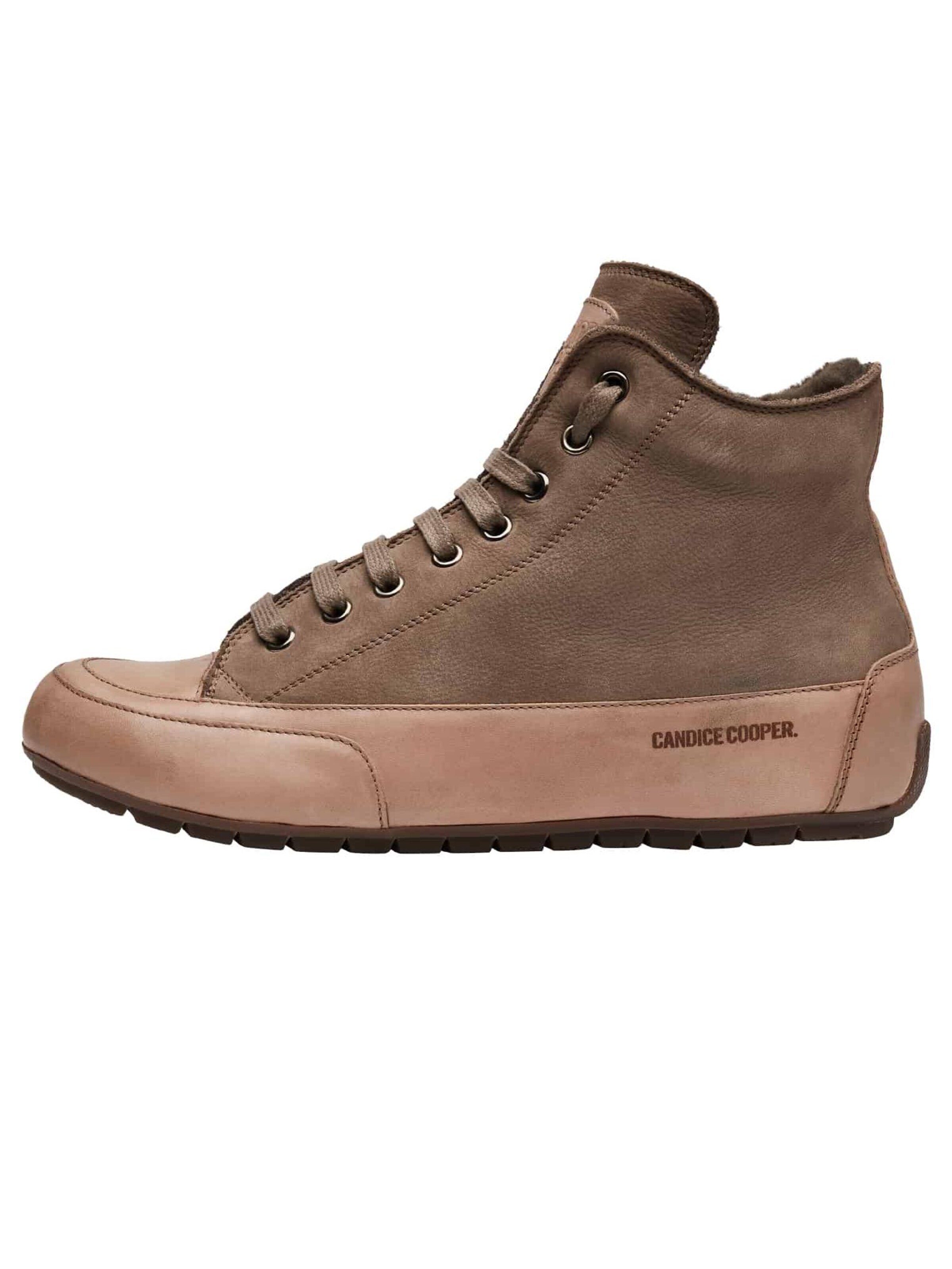 Candice Cooper Sneakers hoog 'PLUS FUR' in Bruin: voorkant