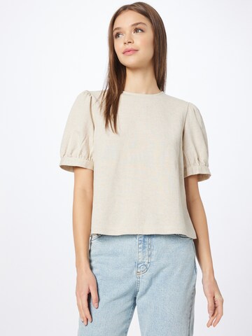 Warehouse Blouse in Beige: front
