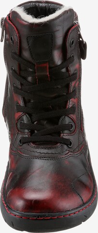 KACPER Lace-Up Ankle Boots in Red