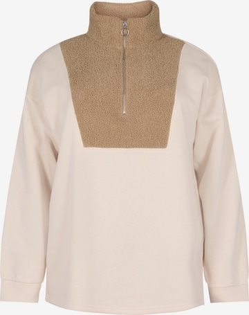 Zizzi - Sweatshirt 'Edebra' em bege: frente