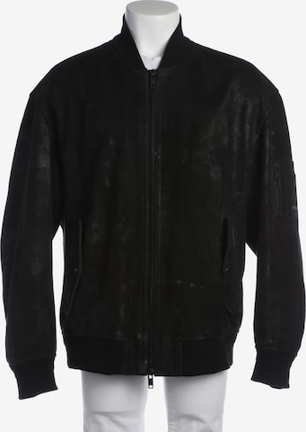 BOSS Orange Lederjacke / Ledermantel XL in Schwarz: Vorderseite
