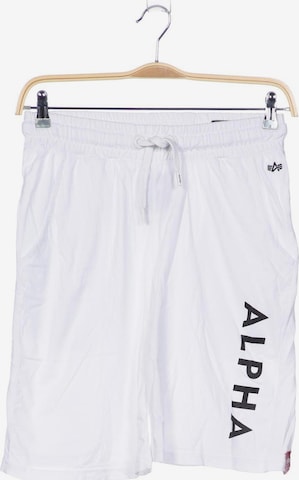 ALPHA INDUSTRIES Shorts in 34 in White: front