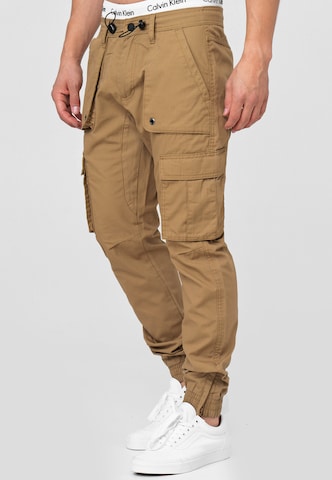 INDICODE JEANS Regular Cargo Pants 'Leonard' in Brown