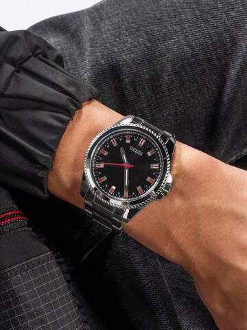 Montre à affichage analogique 'CHAMP' GUESS en argent : devant