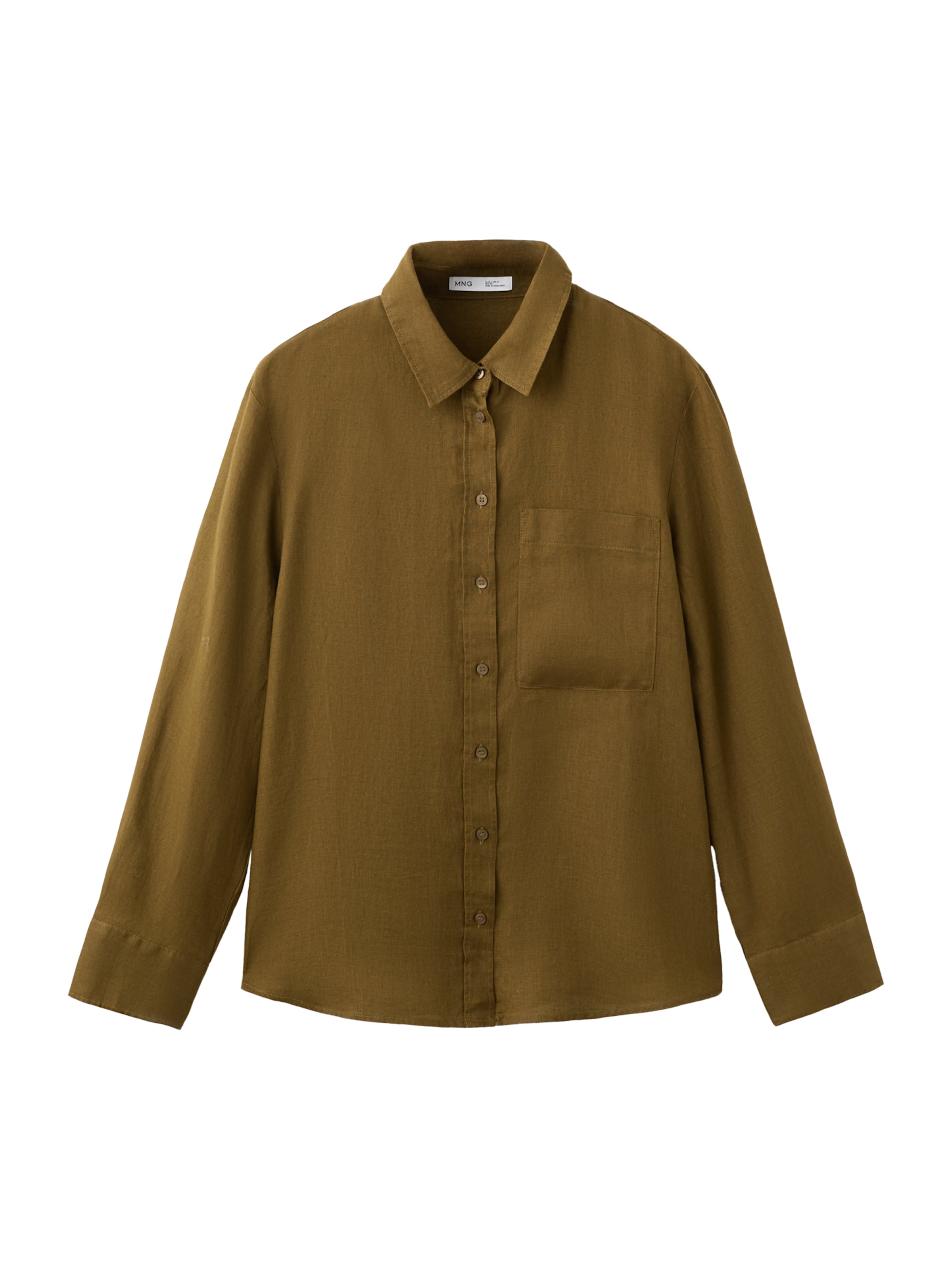 MANGO Blus 'LINO' i grön: framsida