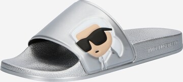 Karl Lagerfeld - Sapato aberto em prata: frente