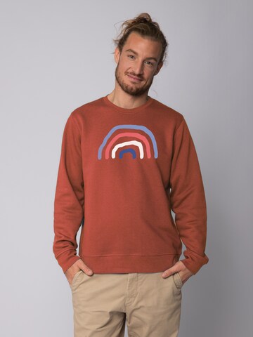 Watapparel Sweatshirt ' Regenbogen ' in Braun: Vorderseite