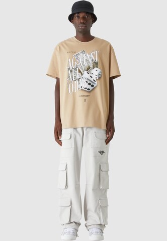 Lost Youth T-Shirt 'Against All V.2' in Beige