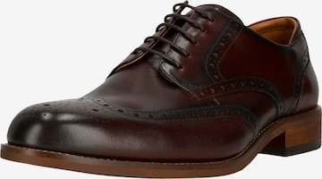 CLARKS Veterschoen 'CraftRemi Tip' in Bruin: voorkant