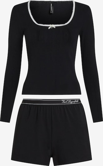Karl Lagerfeld Pijama de pantalón corto en L en negro / blanco, Vista del producto