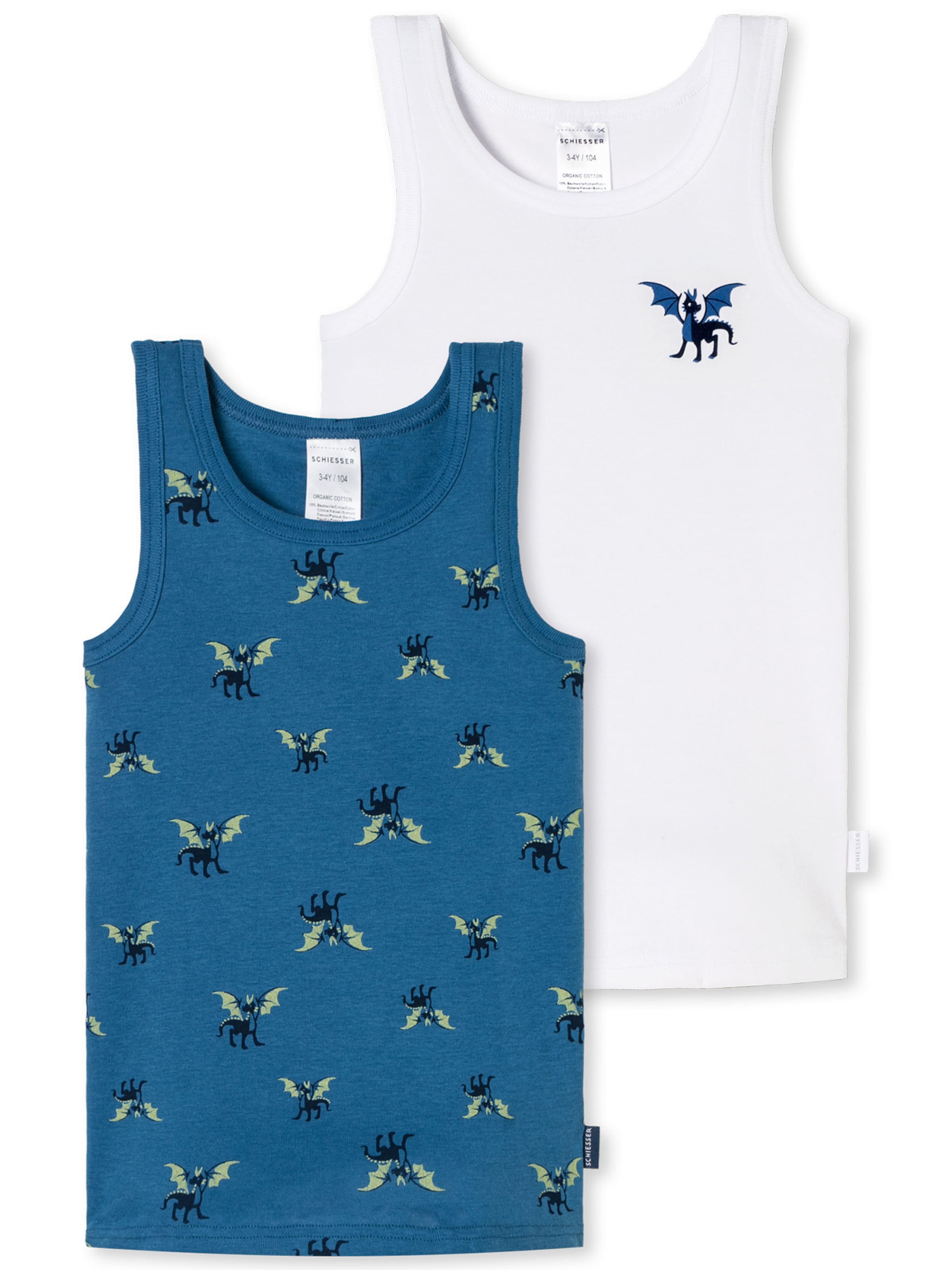 SCHIESSER Undershirt ' Fine Rib ' in Blue: front