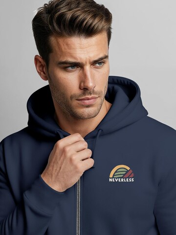 Neverless Sweatjacke 'Write your Stories' in Blau