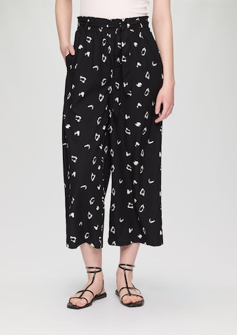 QS Wide leg Pants in Black: front