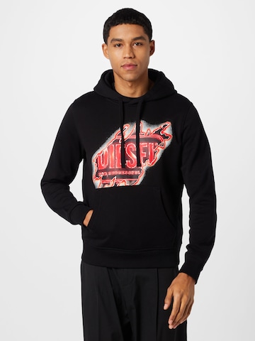 DIESEL Sweatshirt 'GINN' in Zwart: voorkant