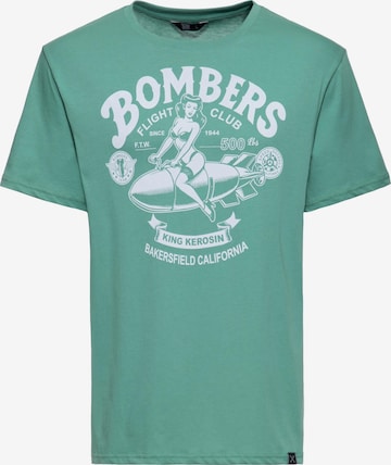 King Kerosin Shirt 'Bombers' in Green: front