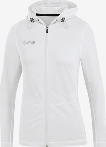 JAKO Athletic Jacket in White: front