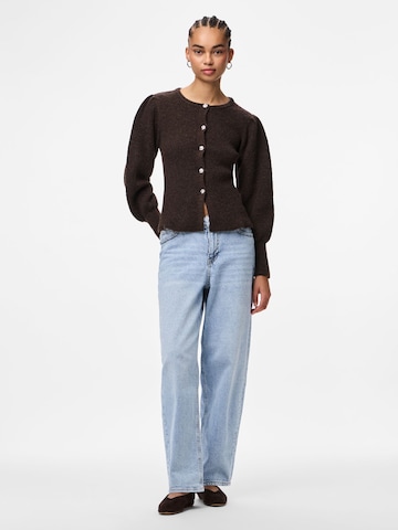 PIECES Knit Cardigan 'PCAnnie' in Brown