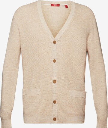 ESPRIT Knit Cardigan in Beige: front